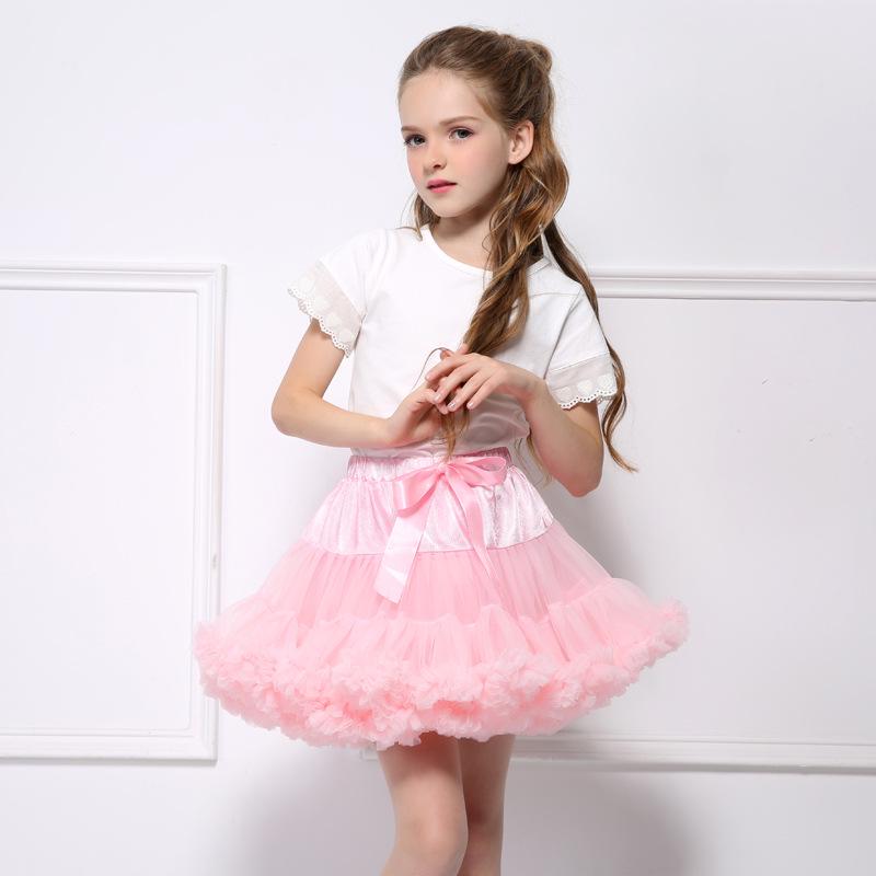 Kinder Mädchen Tüll Rock Baby Mädchen Kleidung Tutu Pettiskirt Rock Mode Mädchen Kleidung Prinzessin Röcke Rock Für Mädchen Kleidung 8-10years rosa/weiß