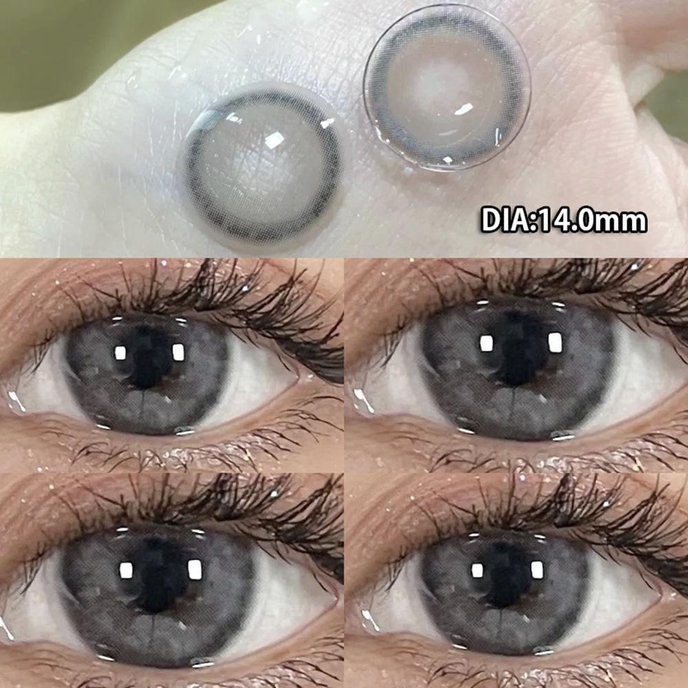 Kontaktlinsen mit großem Durchmesser MillCreek 2 Stück Farblinsen Augen-Make-up-Kontaktlinsen -6.50 grau