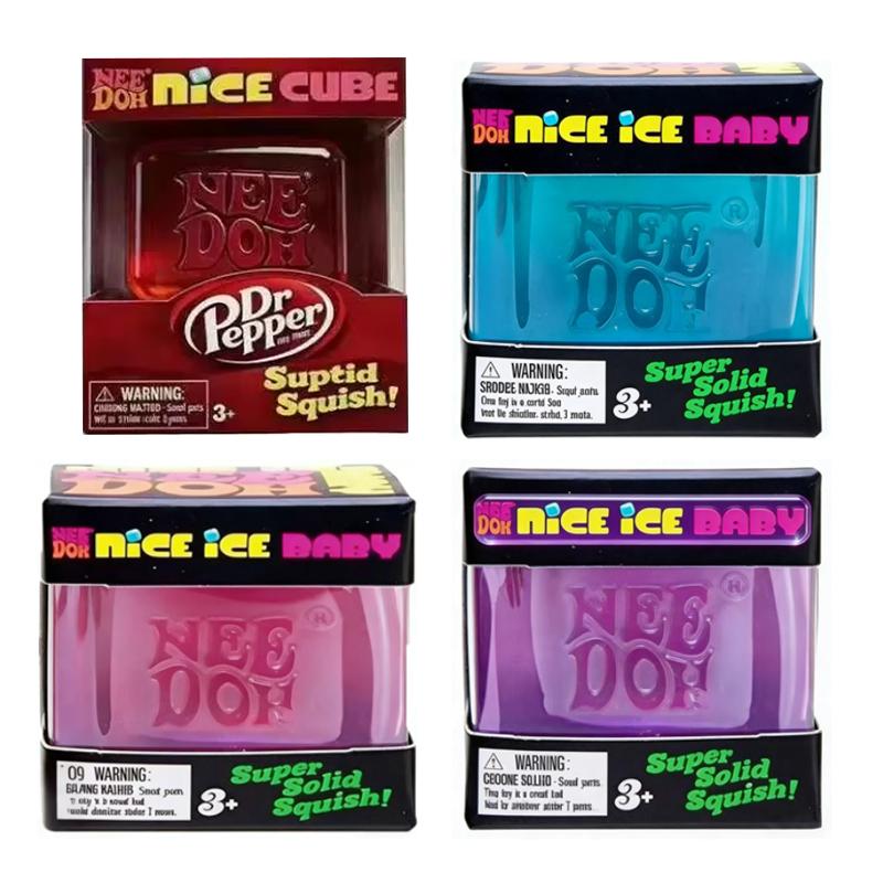 NeeDoh Nice Cube Squishy Stressabbau-Spielzeug, Weicher Knetwürfel für Kinder & Erwachsene, Sensorisches Spielzeug zur Angstlinderung