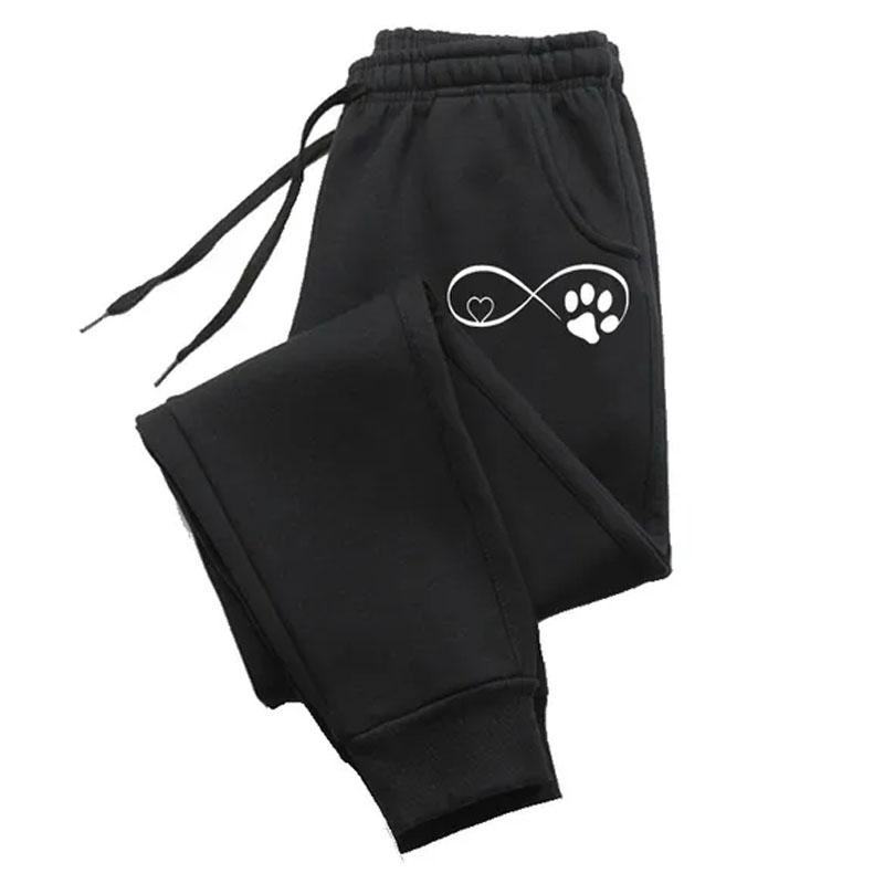 Neue Mode Gedruckt Lange Hosen Hosen Frauen Sport Hosen Lose Fleece Einfarbig Lange Hosen Outdoor Jogging Hosen 4XL schwarz