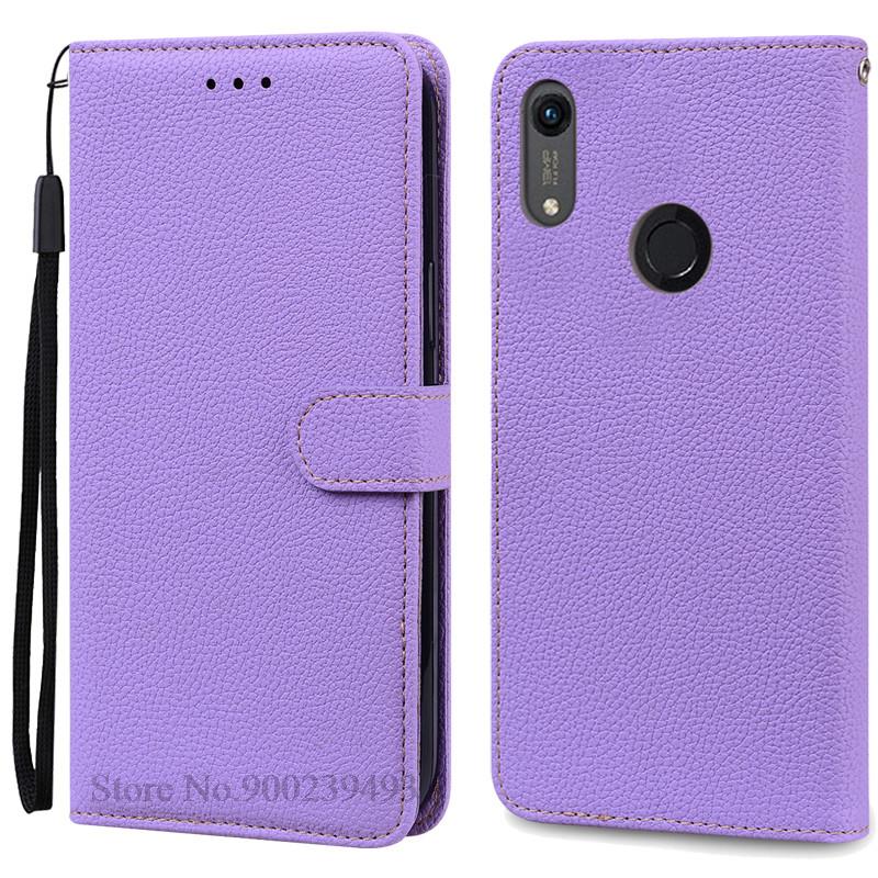Für Huawei Y6 2019 Hülle Leder Flip Wallet Case Für Coque Huawei Y6 Prime 2019 MRD-LX1 Flip Case für Huawei Y6S Hülle Fundas Y6 Prime 2019 licht lila