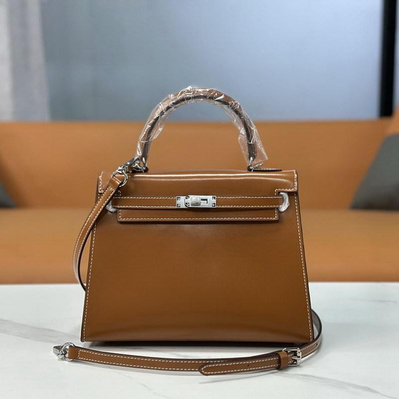 2025 neue Leder Rindsleder Damen Tasche Mini Tasche BOX Glänzend Leder Lackiert Leder Tasche + handtasche Schulter Tasche 25CM+2 shoulder straps goldbraune