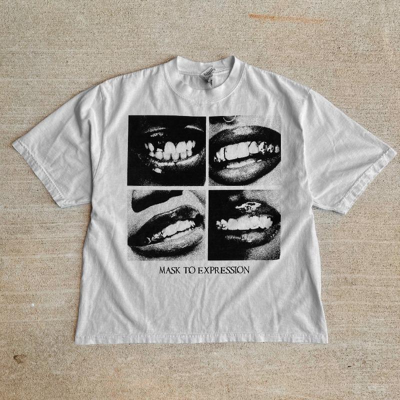 Y2k Top Herrenbekleidung Goth Harajuku Lockeres Hemd High Street Mode Druck Kurzarm Trend Hip Hop Retro Oversized T-Shirt L