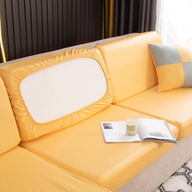 2021 neue Produkt Pu Leder Sofa Kissen Abdeckung Einfarbig Sofa Abdeckung Vier Jahreszeiten Wasserdichte Sofa Schonbezüge Stuhl Couch Abdeckung Seat Length 50-65cm