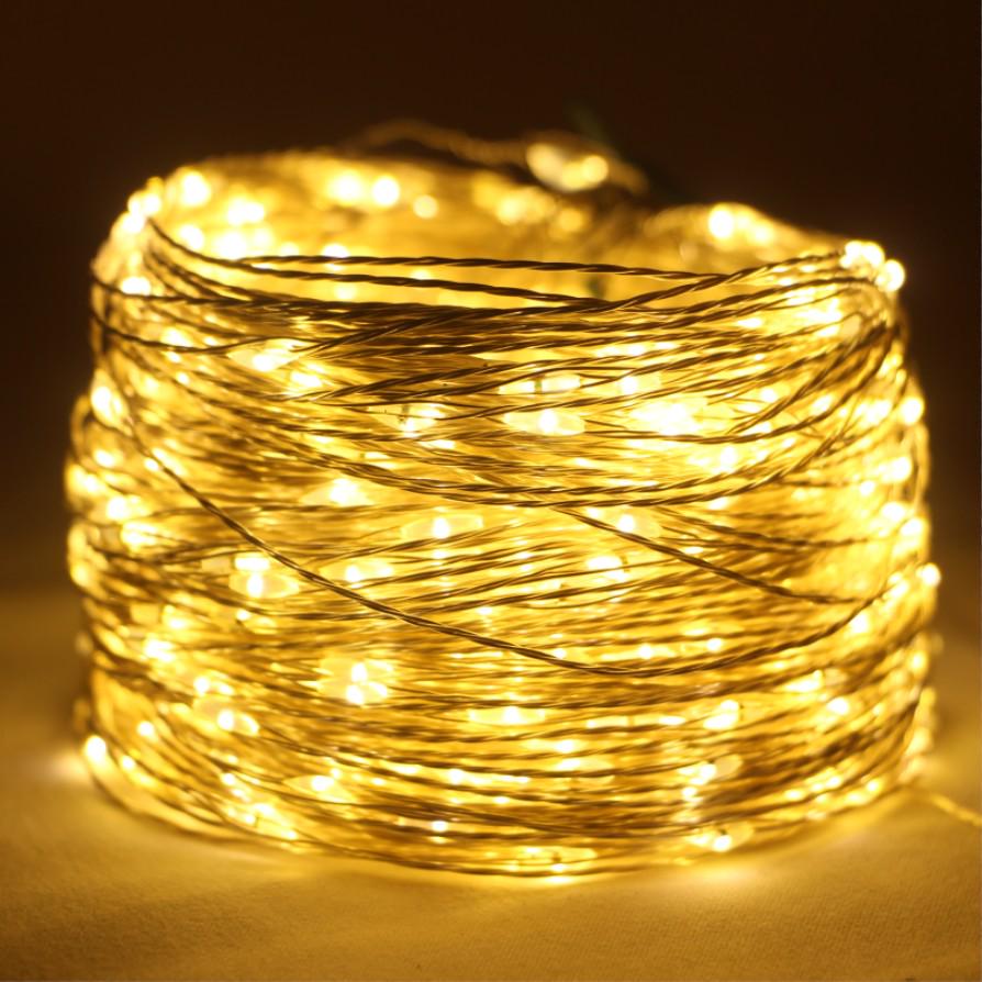 30/100/200 m LED Kupferdraht Lichterketten Straße Lichterketten Girlande Led Remote Outdoor Weihnachtsbaum Garten Hochzeit Party Terrasse Dekor Licht 30M 300Led warm weiße