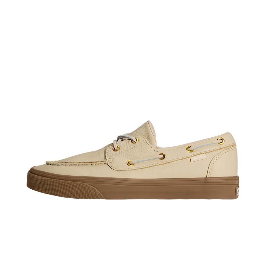 Vans 2 Ösen Leder Bequem Runde Spitze Flache Sneaker Unisex Sneaker VN000Z11TAN 38