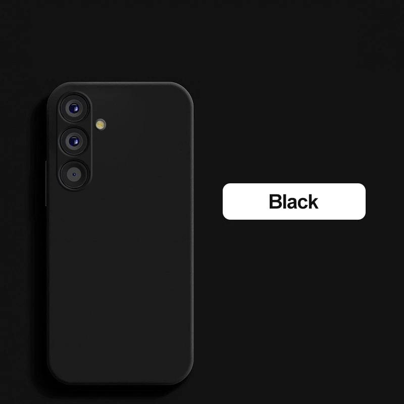 Flüssige Silikonhülle für Samsung Glalaxy A54 A13 A23 A33 A53 A73 A52 A52S A72 5G S23 FE S24 Ultra Plus stoßfeste Schutzhülle For Samsung S23 Ultra schwarz