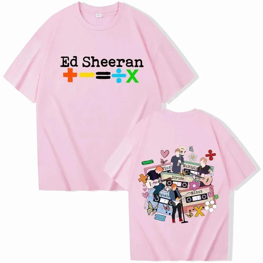 Hochwertige T-Shirts mit Rundhalsausschnitt und Ed Sheeran Tour 2024 für Männer und Frauen, Harajuku, O-Ausschnitt, kurzärmelig, Anime-Shirts, beliebtes Geschenk für Musikfans M schwarz