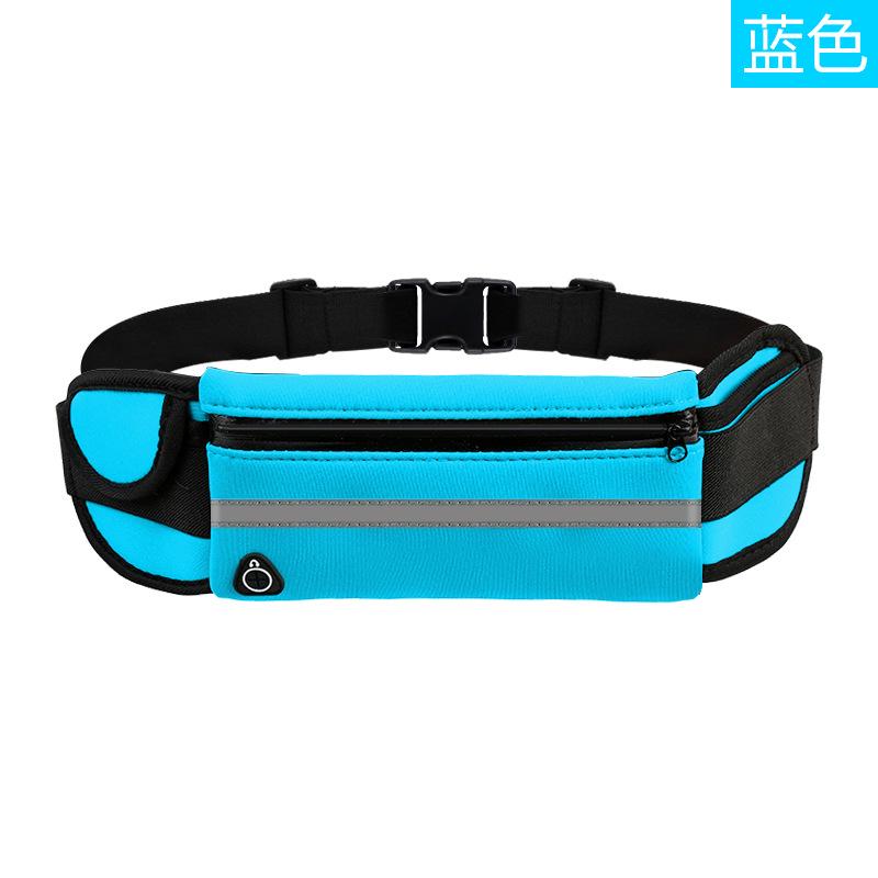Schlanke, wasserabweisende Hüfttasche aus weichem Polyester für Männer und Frauen, die Telefon, Schlüssel und Geld tragen hellblaue