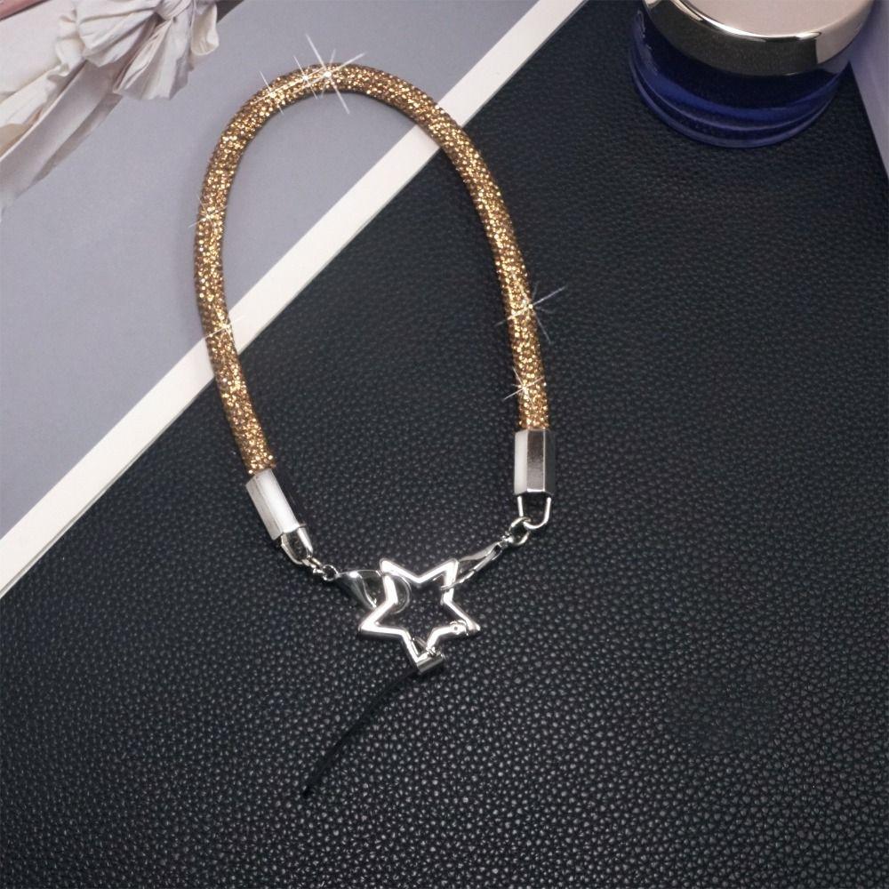 Helles Strass-Telefon-Lanyard, Kristall-Hängekordel, luxuriöses Telefon-Handgelenk-Seil, Telefon-Zubehör gold 26cm