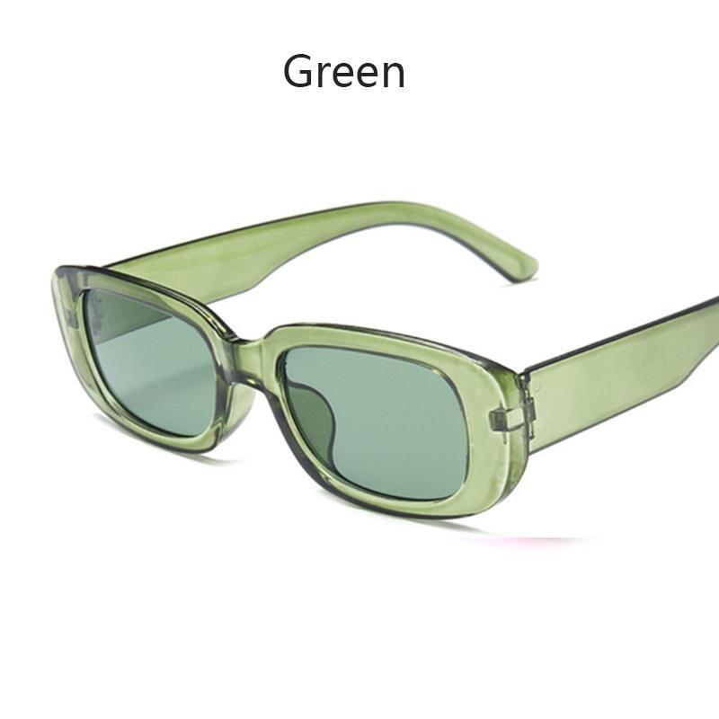 Mode Klassische Vintage Sonnenbrille Frauen Retro Rechteck Sonnenbrille Weibliche Kleine Rahmen Brillen grün
