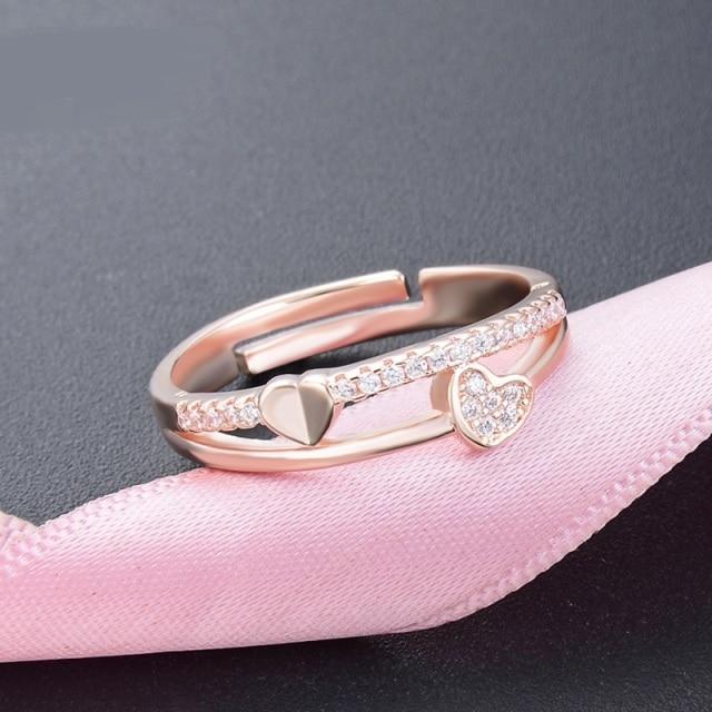 Hochzeit Funkelnder Diamantring 925 Sterling Silber Verlobungsringe Für Frauen Edlen Schmuck Verstellbarer Ring Geschenk Großhandel Resizable gray