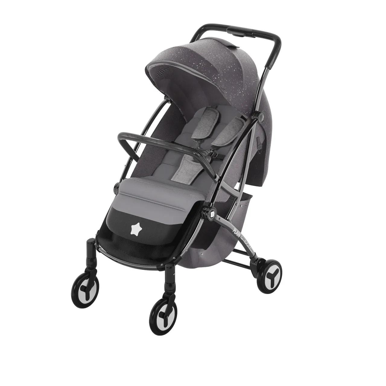 Kinderwagen geht aus, faltbarer Kinderwagen, zusammenklappbarer, kompakter und tragbarer Kinderwagen mit einem Knopf für 1 bis 3 Jahre, großer, geräumiger Kinderwagen 66*30*47cm grau