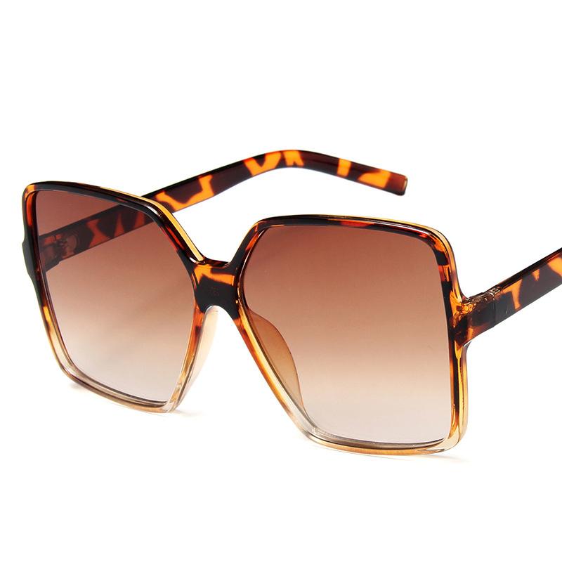 Schwarze quadratische übergroße Sonnenbrille für Damen mit großem Rahmen, bunte Sonnenbrille für Damen, verspiegelt, Oculos, Unisex, Farbverlauf, Hip-Hop-Sonnenbrille