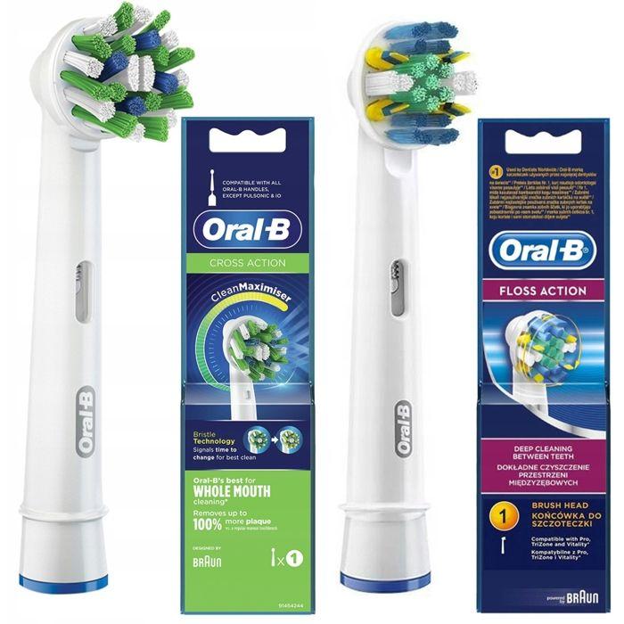 2 Original-Oral-B-Bäder für elektrische Zahnbürsten Cross Action und Floss Action