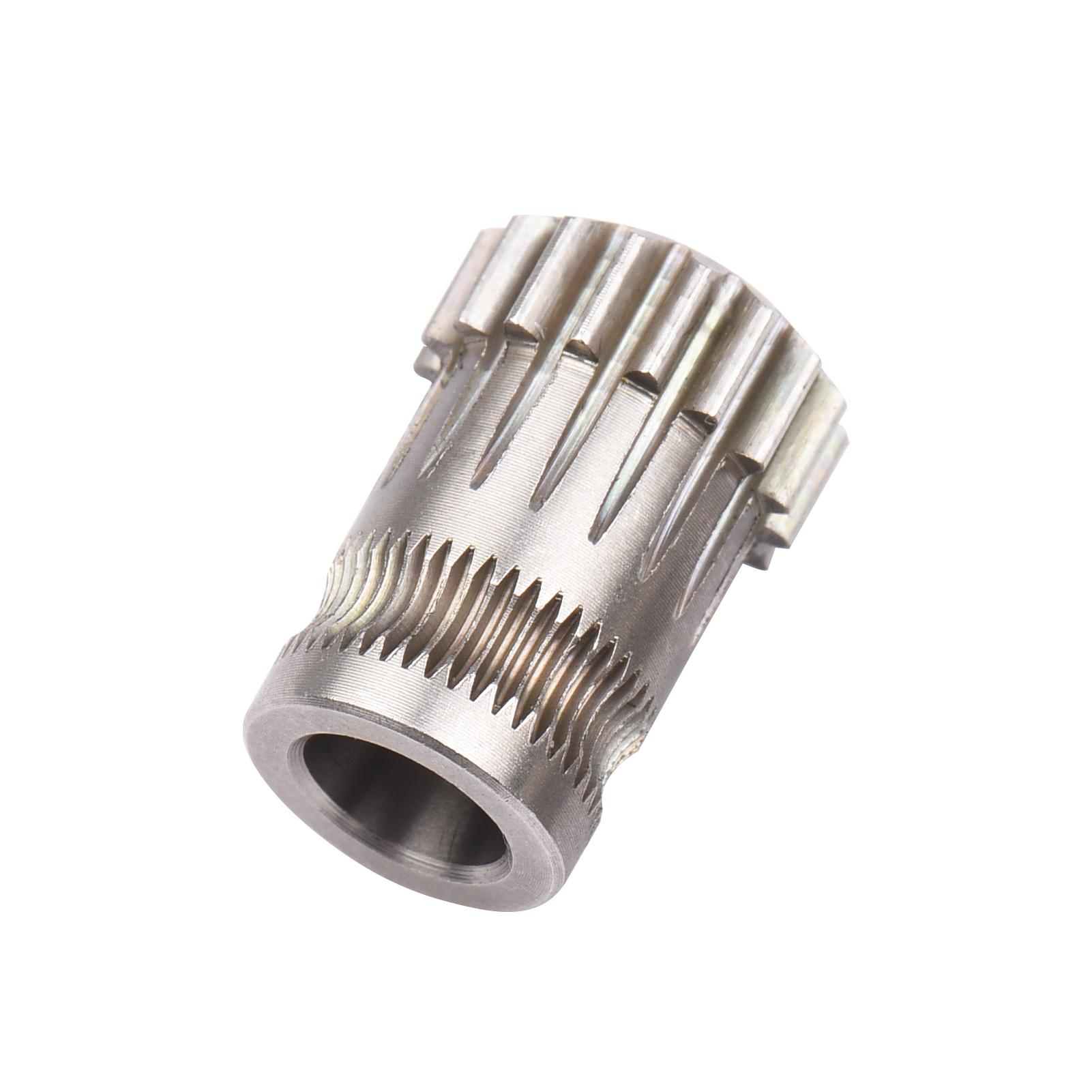 Aibecy 3D-Druckerzubehör Drivegear Dual Gear Drive Wheel Extruder Gear ohne den oberen Draht für 3D-Drucker Creality Ender 3 5 CR10 Pro CR10 without top wire silber