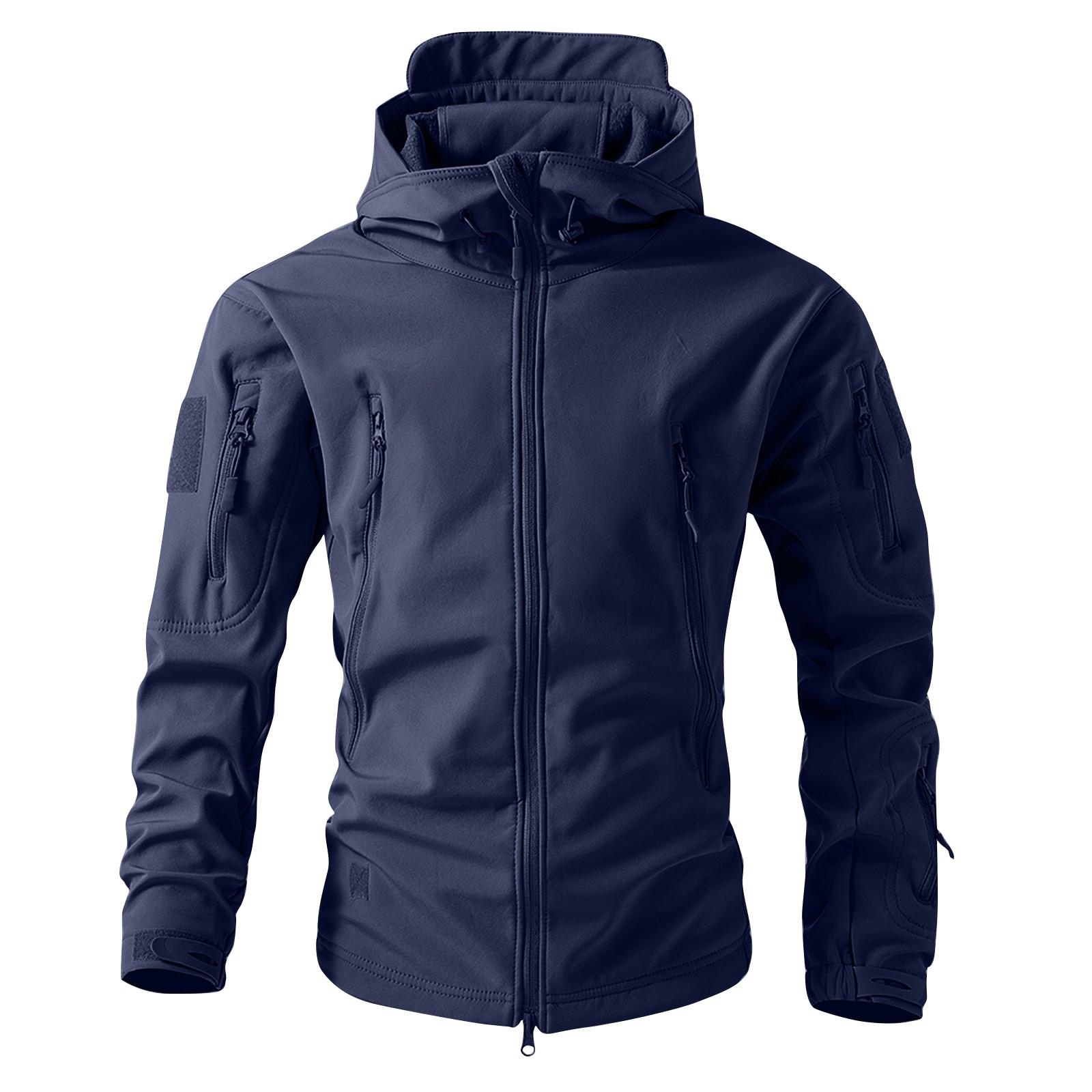 Herren Winter Camouflage Jacken Herren Mode Trend Jacken Atmungsaktive Winddichte Jacken Outdoor Sport Jacken XXL blau