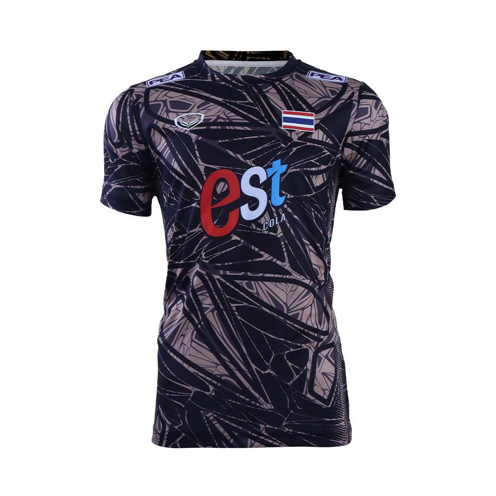 THAILAND National Volleyball Herren Damen Trainings Trikot CHEER Fan Druck Schnelltrocknend Rundhals Kurzarm Uniform Flaggenlogo Sport Indoor L