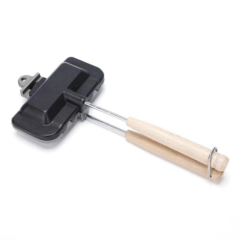 Doppelseitige Sandwich-Backformen, leicht zu reinigen, Brot-Crêpe-Pfannen, hochtemperaturbeständig, für Gasherde geeignet, Küchengeräte black