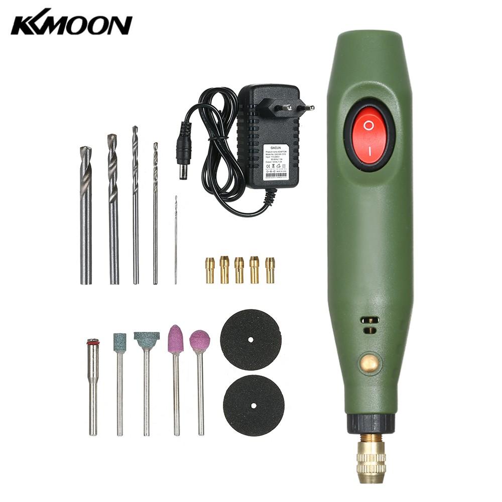 KKmoon DC12V Multifunktionales Mini-Elektroschleifer-Set, elektrische Bohrmaschine, Schleifen, Drehwerkzeug-Set für EU Plug