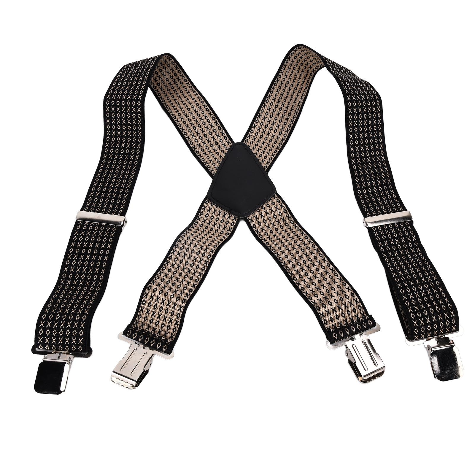 X-förmige Hosenträger Elastische Verstellbare Hosenträger mit Schwerlast-Clips für Herren Anzüge Hosen