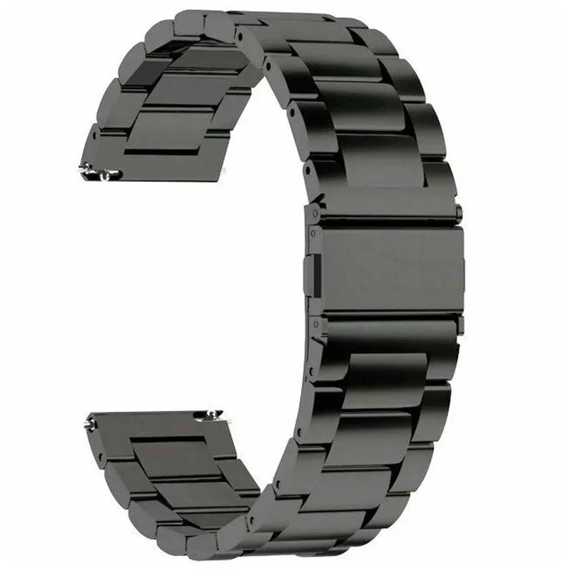 Stahl Uhrenarmband 18mm 20mm 22mm Uhrenarmband Fitbit Armband/Edelstahl Uhr Metallarmband Schnellverschluss Ersatz Für Samsung Garmin Huami Huawei Fossi 18mm schwarz