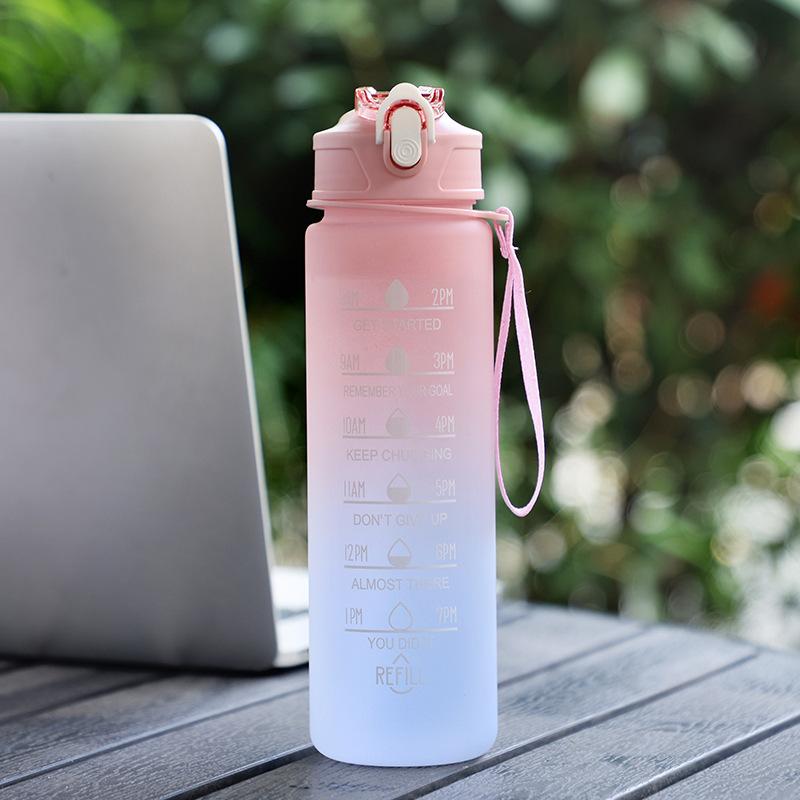 900/1000 ml Wasserflasche, motivierende Sport-Wasserflasche, auslaufsichere Flaschen, Trinken im Freien, Reisen, PC-Flasche, Fitnessstudio, Fitnesskrüge 1 pc