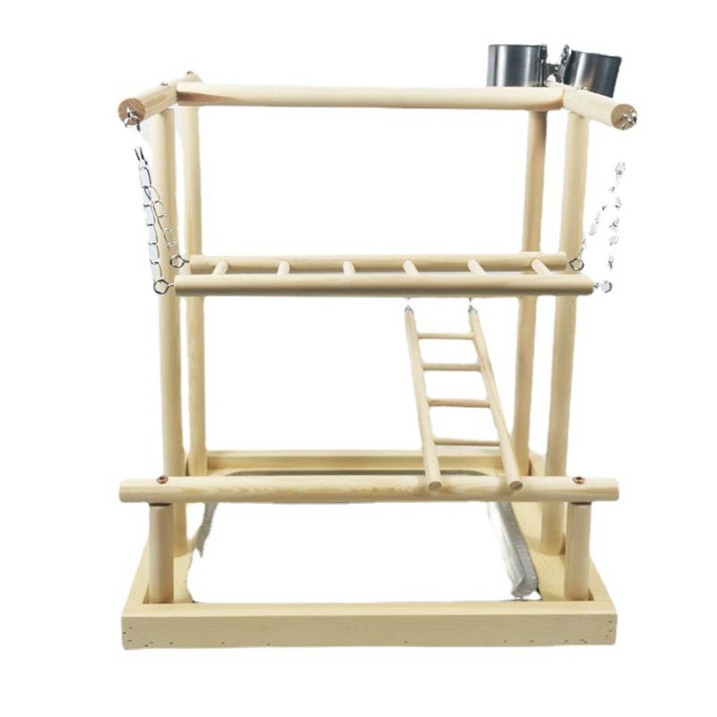 Vogelspielplatz Naturholz Gesund Langeweile lindern Interaktive Vogelstange Fitnessstudio Laufstall mit