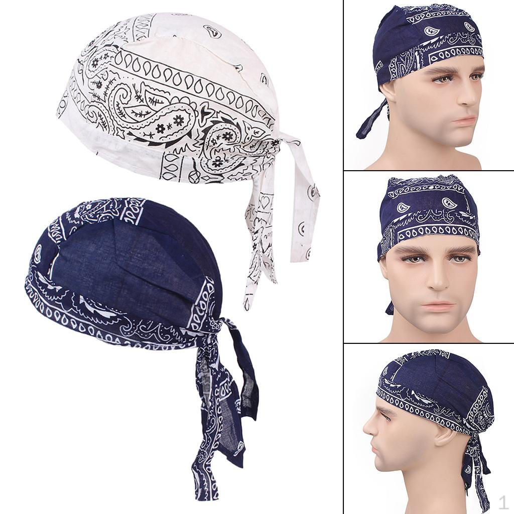 2 Stück Piraten-Kopftuch, Mütze, Chemo, Haarausfall, Krebs, Schlaf, Radfahren, Reiten, Hüte, muslimischer Turban