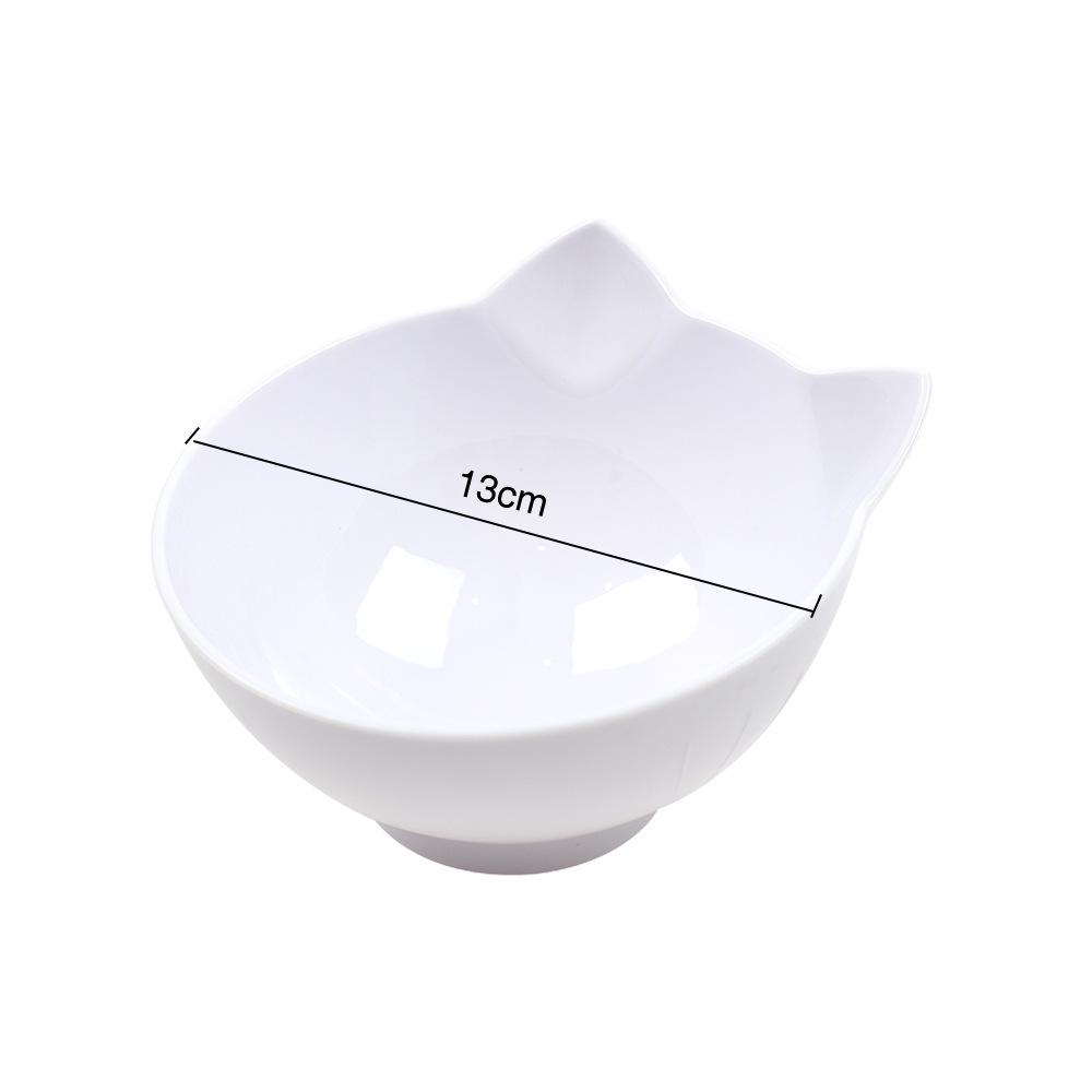 Rutschfeste Doppelte Katzennäpfe mit Erhöhtem Design und Katzenohrform für Tierfutter Single White Bowl dargestellt