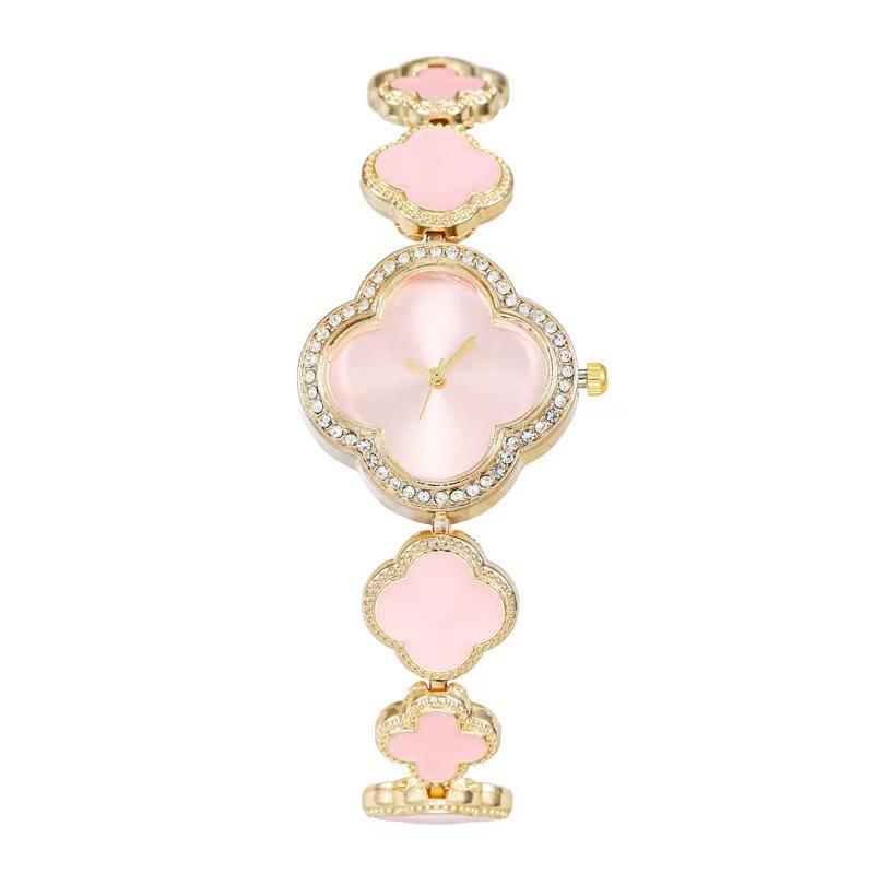 Hochwertige, modische Freizeituhren, luxuriöse Damenarmband-Quarz-Armbanduhren, elegante Uhr für Mädchen, Ehefrau, Freundin rosa
