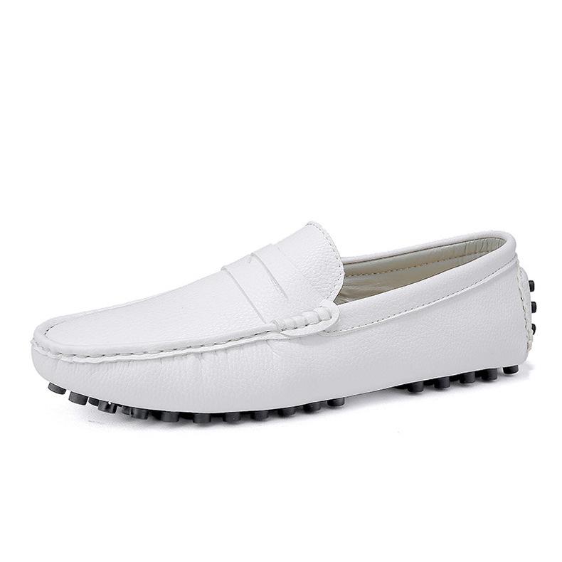 Rindsleder männer casual leder schuhe weiche leder weiche sohlen männer fahren schuhe Loafer schuhe 39 weiß