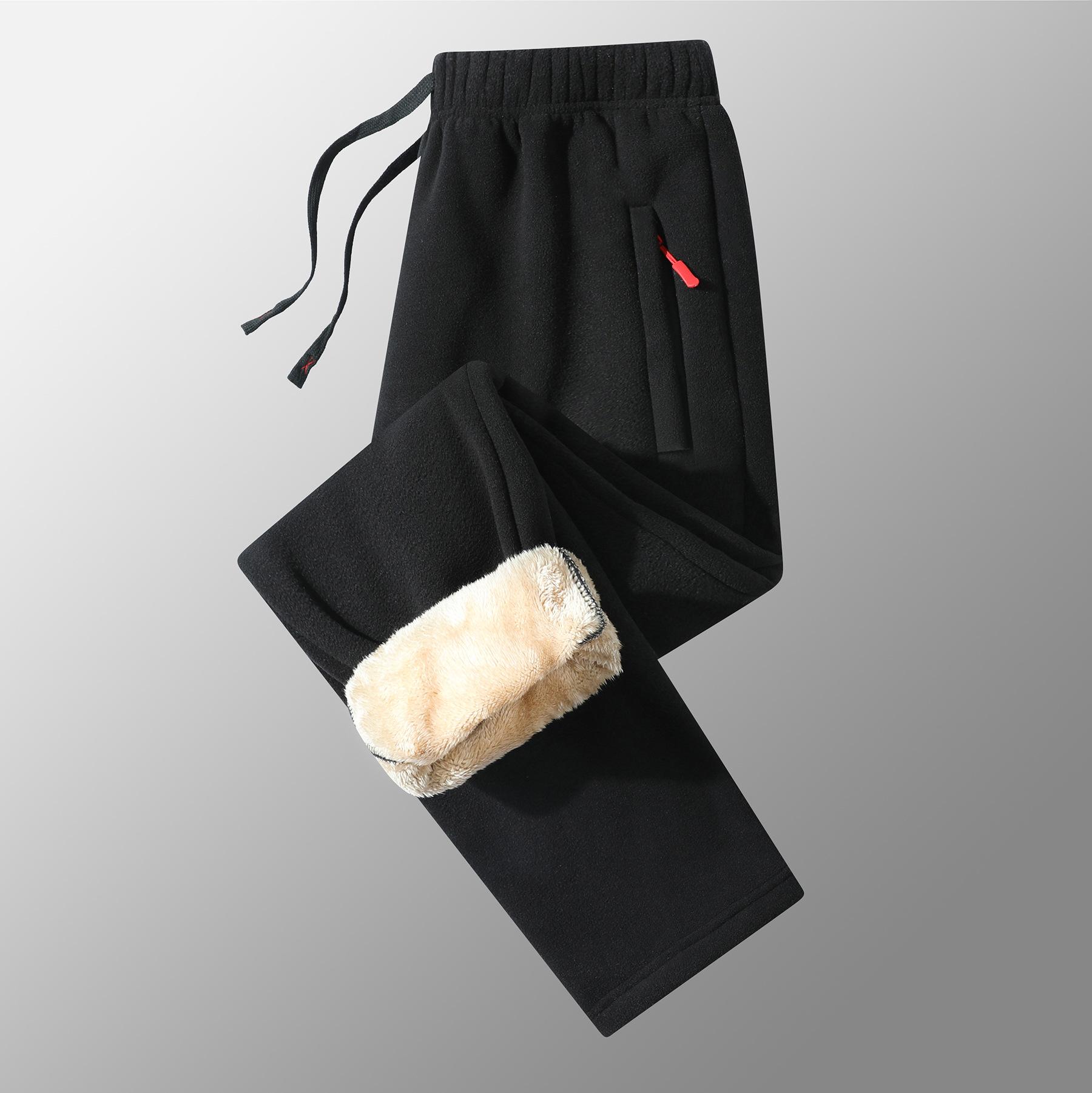 Herren Fleece-Jogginghose, warme Winterhose, tägliche Freizeithose, lange Jogginghose, mehrfarbig, Herbst, männlich, einfarbig 7XL schwarz