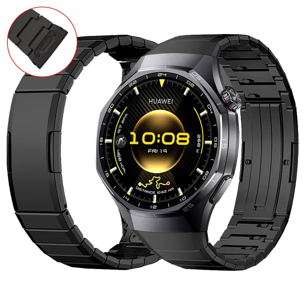 Titan-Armband für Huawei Watch GT 6 Pro 46mm Ohne Lücken Luxuriöses Metallarmband für Huawei GT6 Pro Ersatzband For Huawei GT6 Pro schwarz