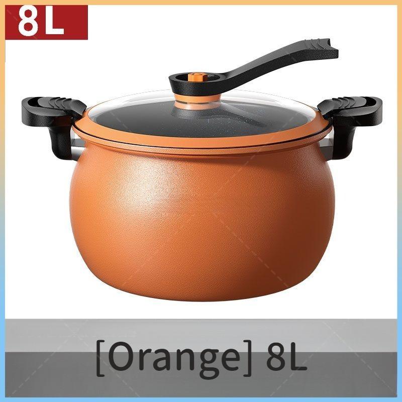 8L Antihaft-Mikrodrucktopf Multifunktions-Schmor-Kochtopf Suppen-Wok Zuhause Multifunktionaler Weizen-Reis-Stein-Schmortopf