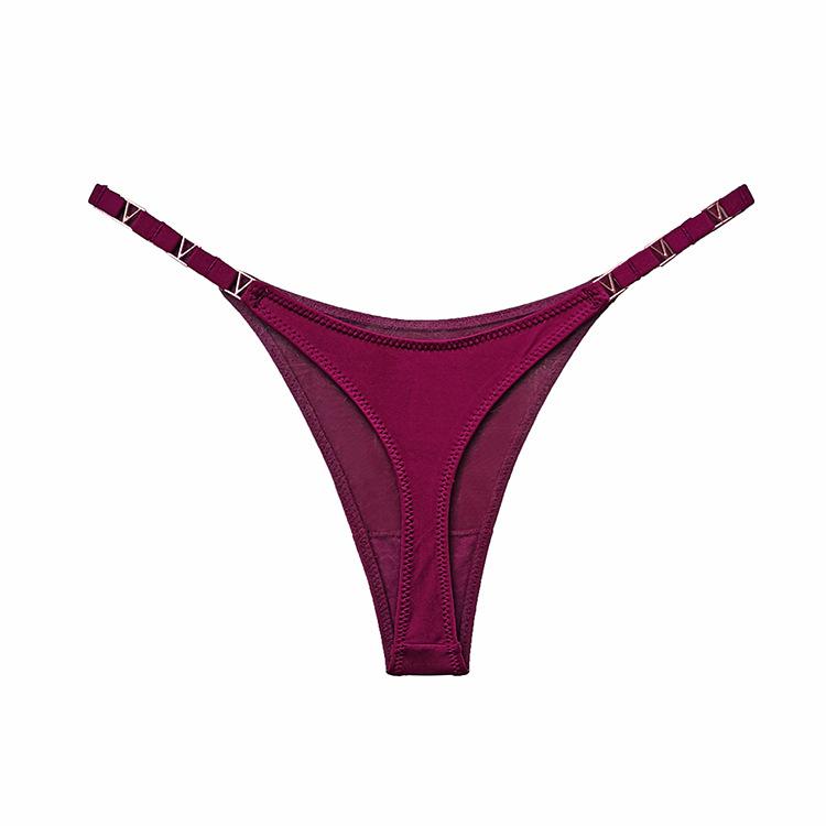 Frauen Tanga Liebe Brief Strass Gürtel G-String Mode Low-Rise Tanga Shorts Slip Sexy T-Back String Spitze Unterwäsche M wein rot