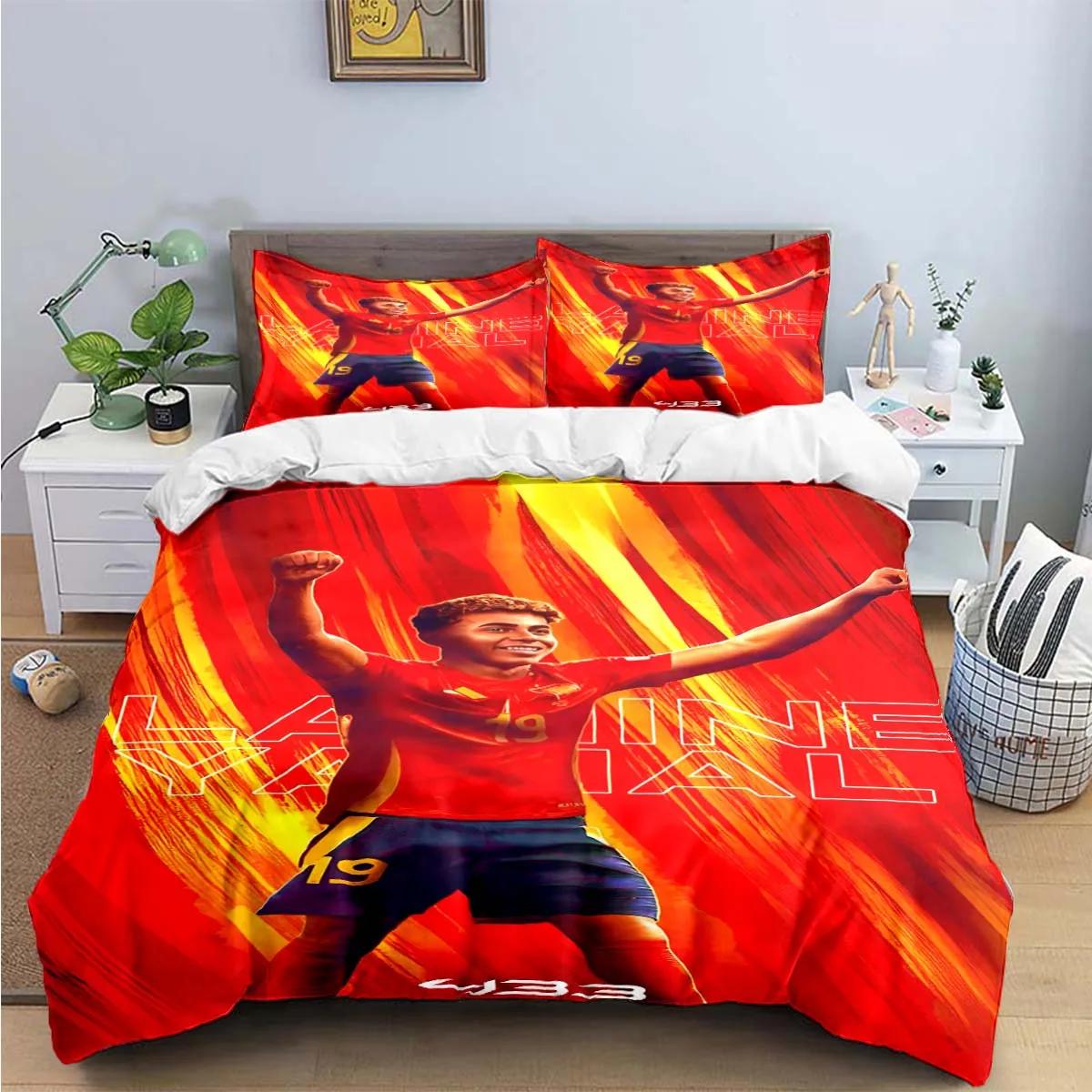 Spanien Fußball Zenozoikum Star L-Lamine Y-Yamal Bettwäsche-Sets Bettwaren-Set Bettbezug Bettdecke-Set Bettwäsche-Set Geschenk 135x200cm