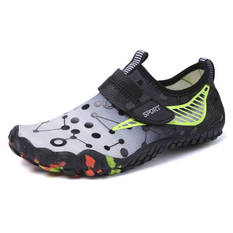 Kinder Schwimmen Wasserschuhe Junge Mädchen Strand Barfuß Aquaschuhe Schnelltrocknend Flussaufwärts Waten Sport Sneakers Zum Tauchen Surfen Bootfahren 28 grau