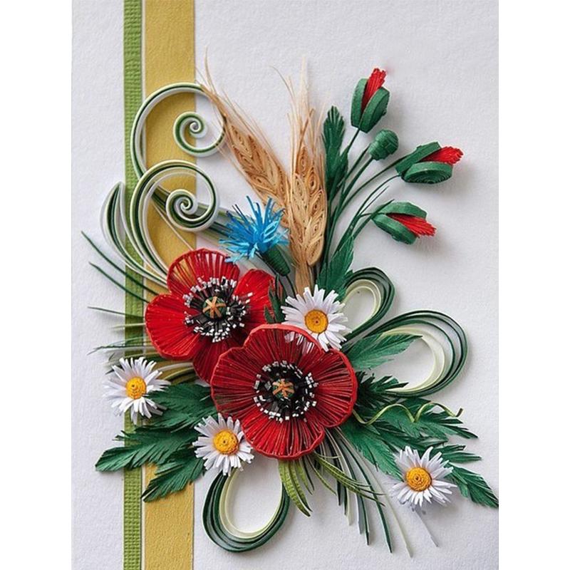 Diamant-Malerei, Blumen-Kunsthandwerk, Diamant-Stickerei, Blumen, Strasssteine, Bilder, komplettes Display, Heimdekoration 20X30CM