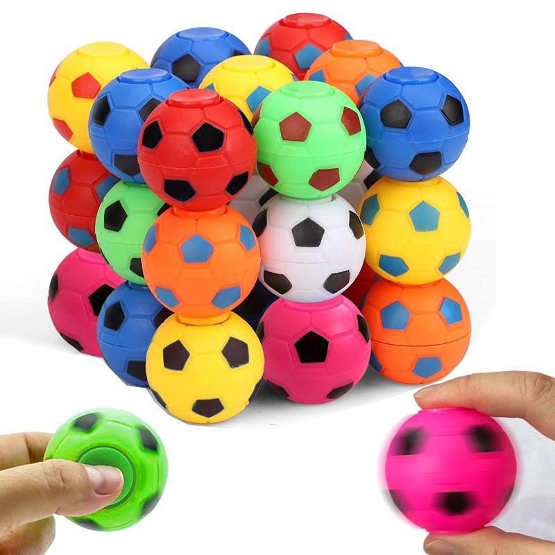 5 Stück Mini Fidget Spinner Fußball Spielzeug für Kinder, Fußball Party Mitgebsel Goodie Bag Füller, Drehbarer Fußball Finger Stressball blue