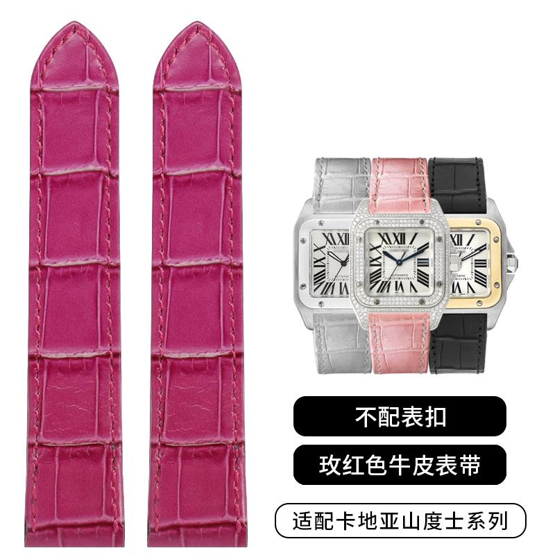 20mm 23mm Hochwertiges Echtes Leder Uhrenarmband Für Cartier Uhrband Santos 100 Serie Herren und Damen Faltschließe 20mm&silver buckle gray