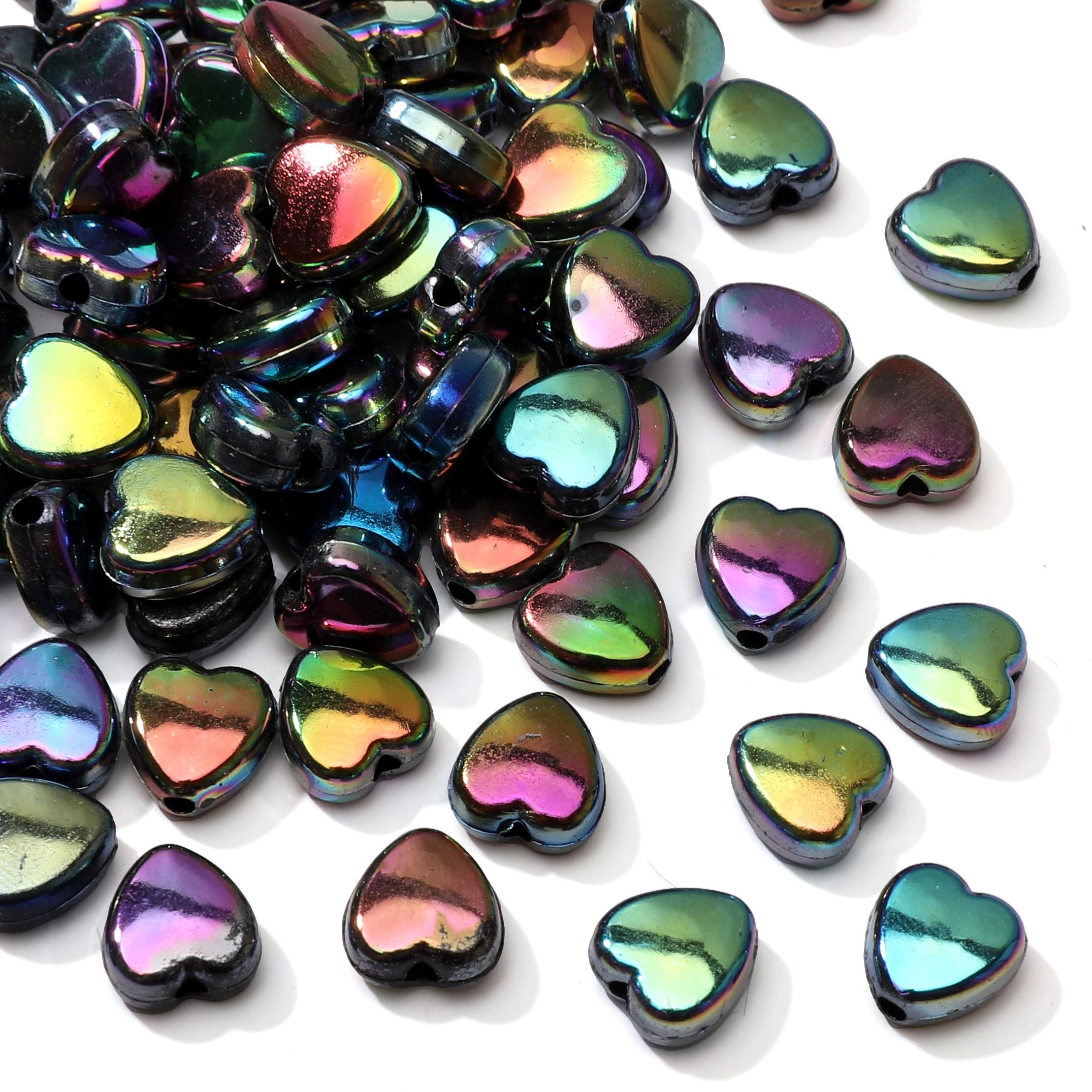 100 Stück Acryl Bunte Liebe Perlen Für DIY Halskette Armband Ohrringe Schmuckherstellung Bastelzubehör schwarz