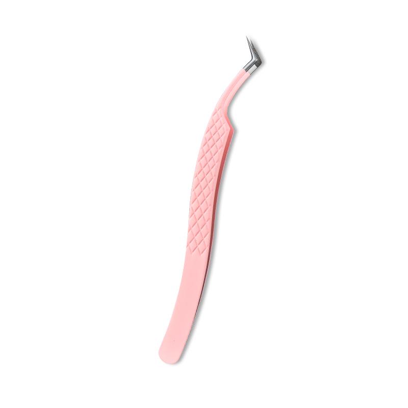 Premium Pink Fiber Tip Wimpern Pinzette für Extensions