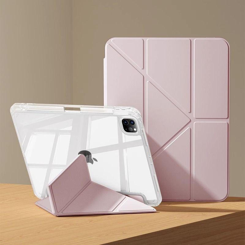 Dreifach faltbare und Y-förmige magnetische Tablet-Hülle für IPad 12. A18 2026 A16 2025 Air8/7/6/5/4 IPad Air 11 13 M3 M2 M4 M5 Pro 11 13 12.9. 10.9 10.5 10.2 9.7 iPad pro 13 M5 2025 rosa