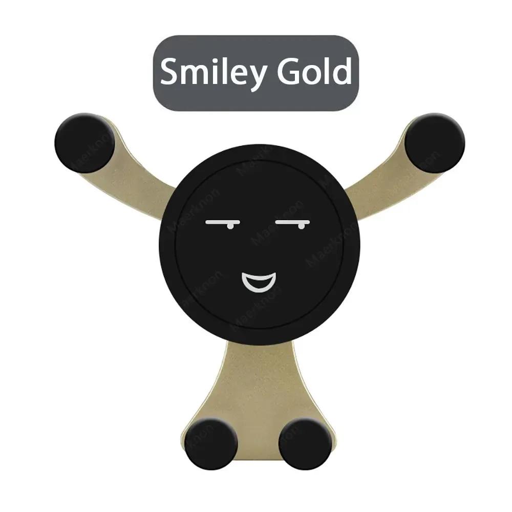Auto Handy Halter Air Vent Auto Halterung 360 ° Rotation Universal Handy Halterung für Handy Smiley Gold