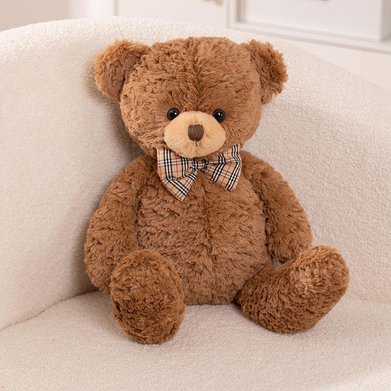 Süßer Fliege Bär Puppe Plüschtier Kuschel Bär Puppe Geburtstagsgeschenk Kissen Brauner Bär Zuhause Wohnzimmer Schlafzimmer 40cm