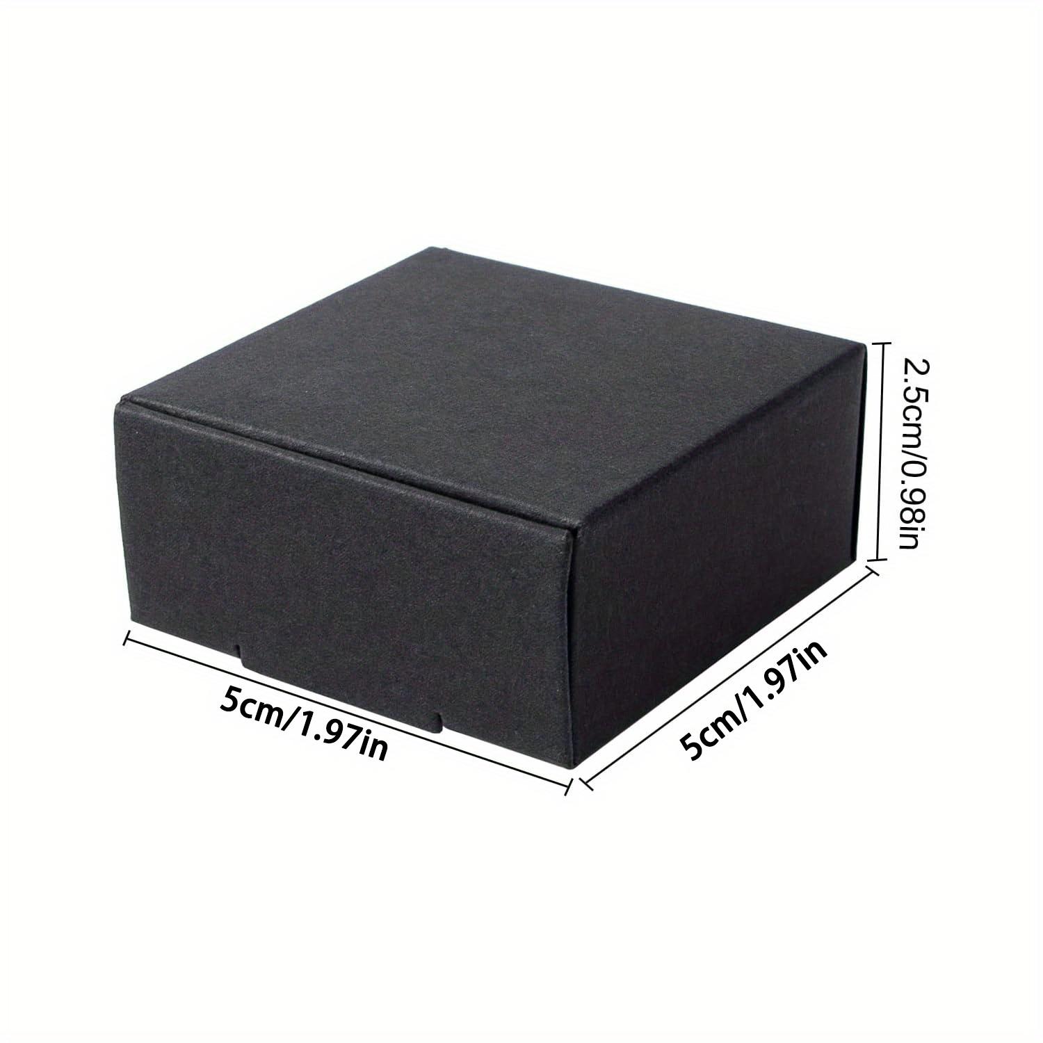 50 Stück kleine Geschenkboxen mit Deckel, quadratische Mini-Kraftbox für Schmuckringe, Kunsthandwerk und Lebensmittel, Ohrringe, Süßigkeiten, Geschenke, Schmuckschatulle für Brautpartys, Hochzeitsfeiern 50pcs schwarz