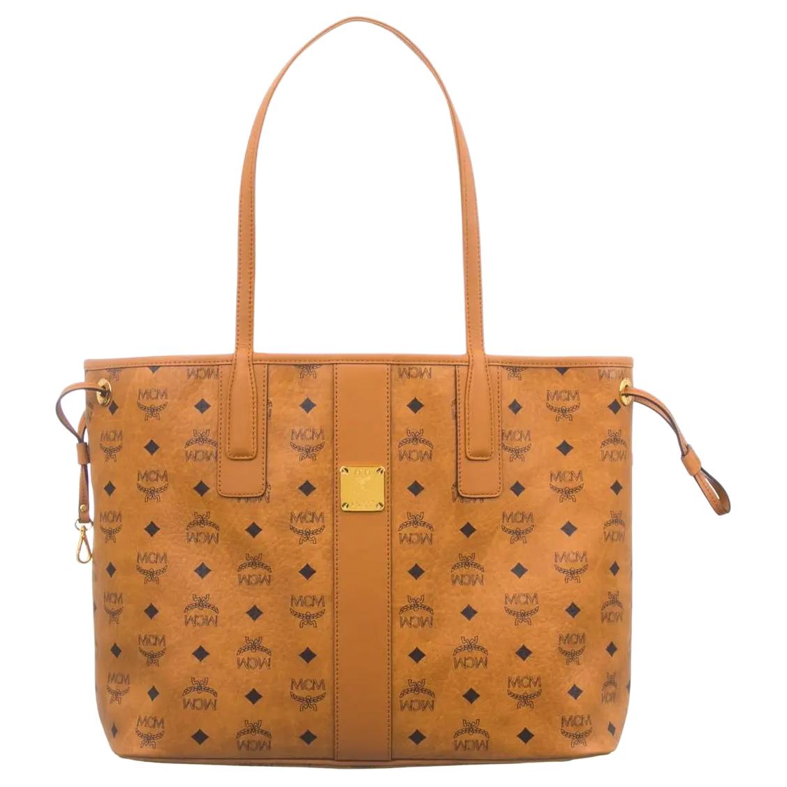 MCM Liz Klassisches Monogramm-Print Neues Futter Große Kapazität Tragetasche Einkaufstasche Canvas Handtasche Umhängetasche Mittel für Damen MWPCSVI01CO001 Basic Set (Bag+Dust Bag)