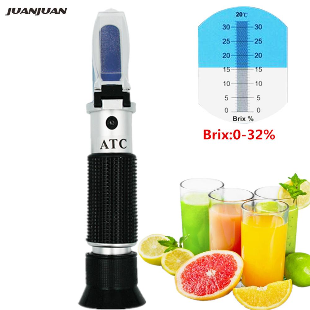 Refraktometer 0–32 % Brix, handgehalten, optisch, für Zucker, Bier, Brix-Test, ATC, Fruchtzuckermessgerät Refractometer 0-32% Brix tiefseeblau