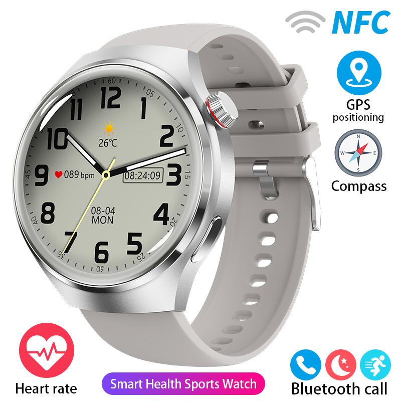 2024 Neue GT4 Pro Smartwatch Herren GPS-Trajektorie NFC AMOLED 360*360 HD-Bildschirm Kabelloser Anruf IP67 Wasserdicht SmartWatch